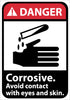 NMC DGA3RB-DANGER, CORROSIVE AVOID CONTACT WITH EYES AND SKIN (W/GRAPHIC), 14X10, RIGID PLASTIC (1 EACH)