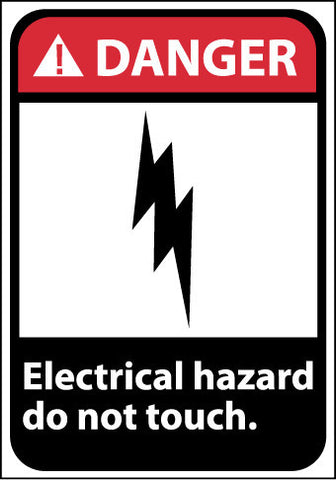 NMC DGA41PB-DANGER, ELECTRICAL HAZARD DO NOT TOUCH, 14X10, PS VINYL (1 EACH)
