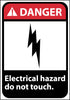 NMC DGA41RB-DANGER, ELECTRICAL HAZARD DO NOT TOUCH, 14X10, RIGID PLASTIC (1 EACH)