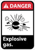 NMC DGA42AB-DANGER, EXPLOSIVE GAS, 14X10, .040 ALUM (1 EACH)
