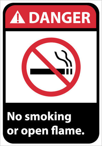 NMC DGA53PB-DANGER, NO SMOKING OR OPEN FLAME, 14X10, PS VINYL (1 EACH)