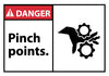 NMC DGA54AP-DANGER, PINCH POINTS, 3X5, PS VINYL (PAK OF 5)