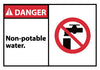 NMC DGA5AP-DANGER, NON-POTABLE WATER (GRAPHIC), 3X5, PS VINLY (PAK OF 5)