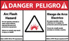 NMC DGA62AP-DANGER, ARC FLASH AND SHOCK HAZARD, BILINGUAL, (GRAPHIC), 3X5, PS VINYL (PAK OF 5)