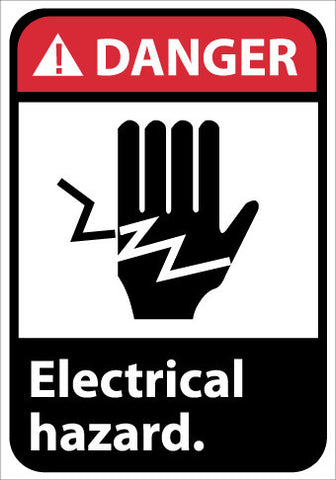 NMC DGA8PB-DANGER, ELECTRICAL HAZARD (W/GRAPHIC), 14X10, PS VINYL (1 EACH)