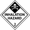 NMC DL105ALV-DOT SHIPPING LABEL, INHALATION HAZARD 2, 4X4, PS VINYL (1 ROLL)