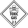 NMC DL126ALV-DOT SHIPPING LABEL, TOXIC GAS 2.1, 4X4, PS VINYL (1 ROLL)