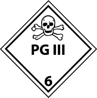 NMC DL127ALV-DOT SHIPPING LABEL, PG III, 6, 4X4, PS VINYL (1 ROLL)