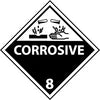 NMC DL12ALV-DOT SHIPPING LABEL, CORROSIVE 8, 4X4, PS VINYL (1 ROLL)