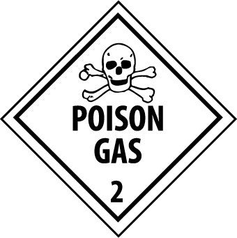 NMC DL132R-PLACARD, POISON GAS 2, 10.75X10.75, RIGID PLASTIC (1 EACH)