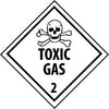 NMC DL133ALV-DOT SHIPPING LABEL, TOXIC GAS 2, 4X4, PS VINYL 500/ROLL (1 ROLL)