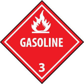 NMC DL134R-PLACARD, GASOLINE 3, 10.75X10.75, RIGID PLASTIC (1 EACH)