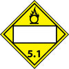 NMC DL14BP-PLACARD, OXIDIZER 5.1, BLANK, 10 3/4X10 3/4, PS VINYL (1 EACH)