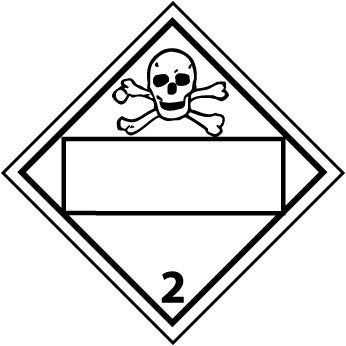NMC DL150BR-PLACARD, POISON GAS 2, BLANK, 10.75X10.75, RIGID PLASTIC (1 EACH)