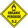 NMC DL15P-PLACARD, ORGANIC PEROXIDE 5.2, 10 3/4X10 3/4, PS VINYL (1 EACH)