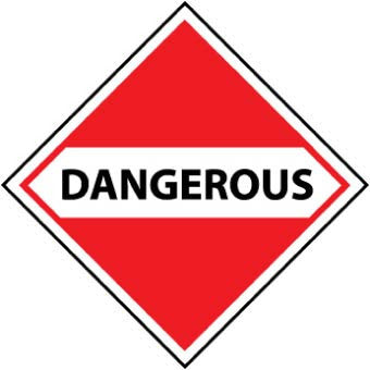 NMC DL160ALV-DOT SHIPPING LABEL, DANGEROUS, 4X4, PS VINYL (1 ROLL)