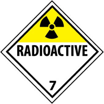 NMC DL16R-PLACARD, RADIOACTIVE 7, 10 3/4X10 3/4, RIGID PLASTIC (1 EACH)