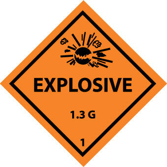 NMC DL171ALV-DOT SHIPPING LABEL, EXPLOSIVE, 1.3G, 1, 4X4, PS VINYL (1 ROLL)