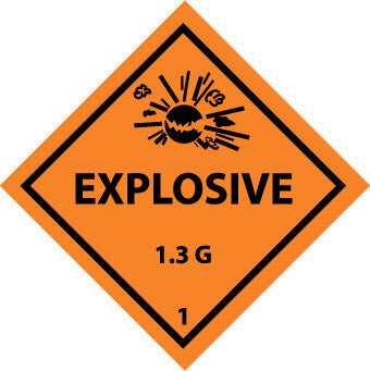 NMC DL171AL-DOT SHIPPING LABEL, EXPLOSIVE 1.3G, 1, 4X4, PS PAPER (1 ROLL)