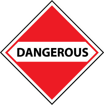 NMC DL17R-PLACARD, DANGEROUS, 10 3/4X10 3/4, RIGID PLASTIC (1 EACH)