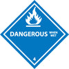 NMC DL22ALV-DOT SHIPPING LABEL, DANGEROUS WHEN WET 4, 4X4, PS VINYL (1 ROLL)