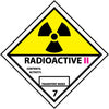 NMC DL26ALV-DOT SHIPPING LABEL, RADIOACTIVE II, 7, 4X4, PS VINYL 500/ROLL (1 ROLL)