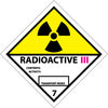 NMC DL27ALV-DOT SHIPPING LABEL, RADIOACTIVE III, 7, , 4X4, PS VINYL 500/ROLL (1 ROLL)
