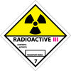 NMC DL27ALV-DOT SHIPPING LABEL, RADIOACTIVE III, 7, , 4X4, PS VINYL 500/ROLL (1 ROLL)