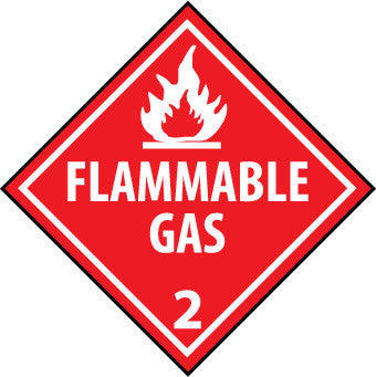 NMC DL46R-PLACARD, FLAMMABLE GAS 2, 10 3/4X10 3/4, RIGID PLASTIC (1 EACH)