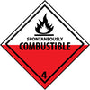NMC DL48R-PLACARD, SPONTANEOUSLY COMBUSTIBLE 4, 10 3/4X10 3/4, RIGID PLASTIC (1 EACH)