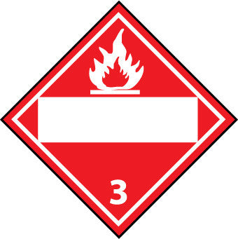 NMC DL4BR-PLACARD, FLAMMABLE 3, BLANK, 10 3/4X10 3/4, RIGID PLASTIC (1 EACH)
