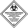 NMC DL53ALV-DOT SHIPPING LABEL, INFECTOUS SUBSTANCE 6, 4X4, PS VINYL (1 ROLL)