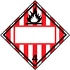 NMC DL62BR-PLACARD, FLAMMABLE SOLID 4, BLANK, 10 3/4X10 3/4, RIGID PLASTIC (1 EACH)