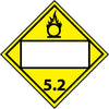 NMC DL63BR-PLACARD, ORGANIC PEROXIDE 5.2, BLANK, 10 3/4X10 3/4, RIGID PLASTIC (1 EACH)