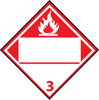 NMC DL65BR-PLACARD, FLAMMABLE 3, BLANK, 10 3/4X10 3/4, RIGID PLASTIC (1 EACH)