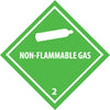 NMC DL6AL-DOT SHIPPING LABELS, NON-FLAMMABLE GAS 2, 4X4, PS PAPER (1 ROLL)