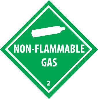 NMC DL6R-PLACARD, NON-FLAMMABLE GAS 2, 10 3/4X10 3/4, RIGID PLASTIC (1 EACH)