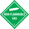 NMC DL6ALV-DOT SHIPPING LABEL, NON FLAMMABLE GAS 2, 4X4, PS VINYL (1 ROLL)