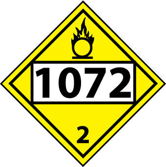 NMC DL70BR-PLACARD, FOUR DIGIT 1072, 10 3/4X10 3/4, RIGID PLASTIC (1 EACH)