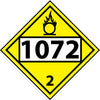 NMC DL70BR-PLACARD, FOUR DIGIT 1072, 10 3/4X10 3/4, RIGID PLASTIC (1 EACH)