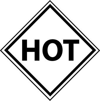 NMC DL76R-PLACARD, HOT, 10 3/4X10 3/4, RIGID PLASTIC (1 EACH)