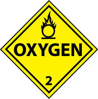 NMC DL7ALV-DOT SHIPPING LABEL, OXYGEN 2, 4X4, PS VINYL (1 ROLL)