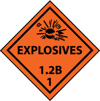 NMC DL90R-PLACARD, EXPLOSIVES 1.2B 1, 10 3/4X10 3/4, RIGID PLASTIC (1 EACH)
