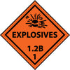 NMC DL90R-PLACARD, EXPLOSIVES 1.2B 1, 10 3/4X10 3/4, RIGID PLASTIC (1 EACH)