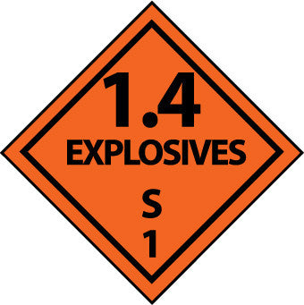 NMC DL94R-PLACARD, 1.4 EXPLOSIVES S 1, 10 3/4X10 3/4, RIGID PLASTIC (1 EACH)