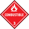 NMC DL9ALV-DOT SHIPPING LABEL, COMBUSTIBLE 3, 4X4, PS VINYL (1 ROLL)