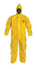 DuPont BR128TYLXL00 X-Large Yellow SafeSPEC 2.0 18 mil Tychem BR Chemical Protection Coveralls With Respirator Fit Hood, Socks With Outer Boot Flaps And Elastic Wrists (2/EA)