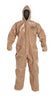 DuPont C3127TTNLG00 Large Tan SafeSPEC 2.0 18 mil Tychem CPF3 Chemical Protection Coveralls With Respirator Fit Hood, Elastic Wrists and Ankles (1/EA)