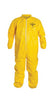 DuPont QC125SYLXL00 X-Large Yellow SafeSPEC 2.0 10 mil Tychem QC Chemical Protection Coveralls With Serged Seam, Laydown Collar, Elastic Wrists And Ankles (1/EA)