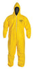 DuPont QC127SYL3X00 3X Yellow SafeSPEC 2.0 10 mil Tychem QC Chemical Protection Coveralls With Serged Seams, Standard Fit Hood, Elastic Wrists And Ankles (1/EA)
